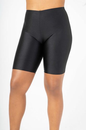 Pantalones cortos de ciclista de cintura alta negros